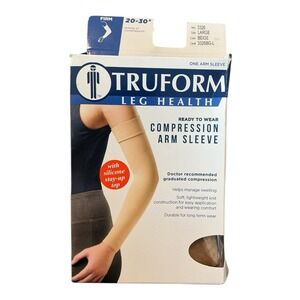 Truform Leg Health - Compression Arm Sleeve (Large, Beige) - 20-30 mmHg Silicone